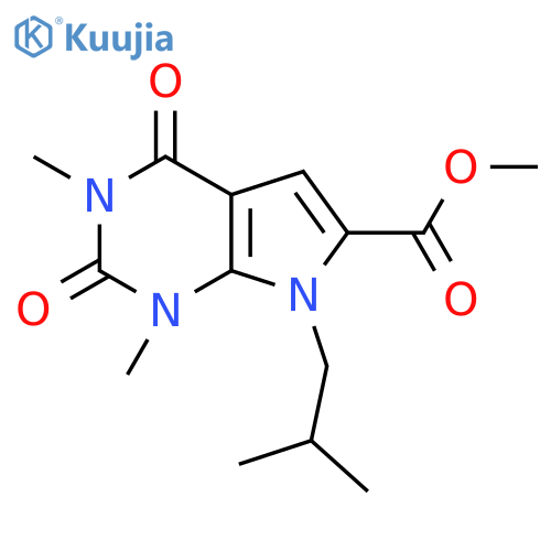 methyl 1,3-dimethyl-7-(2-methylpropyl)-2,4-dioxo-1H,2H,3H,4H,7H-pyrrolo[2,3-d]pyrimidine-6-carboxylate structure