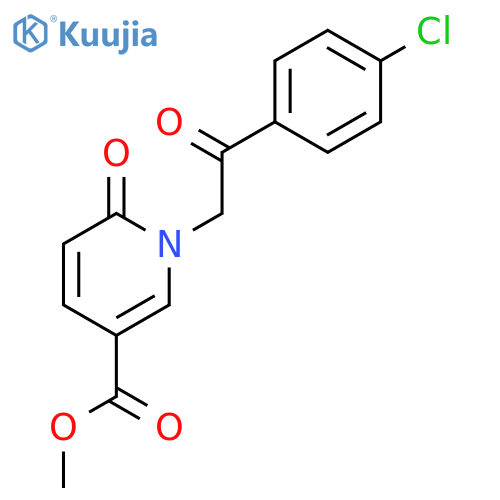 3-Pyridinecarboxylic acid, 1-[2-(4-chlorophenyl)-2-oxoethyl]-1,6-dihydro-6-oxo-, methyl ester structure
