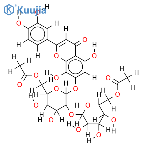 7-O-[6-O-Acetyl-beta-D-allopyranosyl-(1?2)-6-O-acetyl-beta-D-glucopyranoside-3',4',5,7,8-Pentahydroxyflavone structure