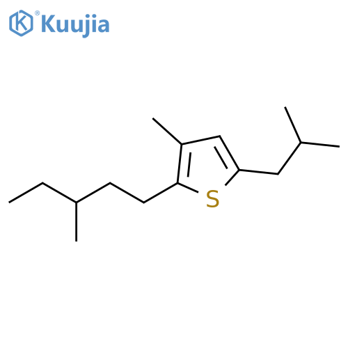 Thiophene, 3-methyl-2-(3-methylpentyl)-5-(2-methylpropyl)- structure