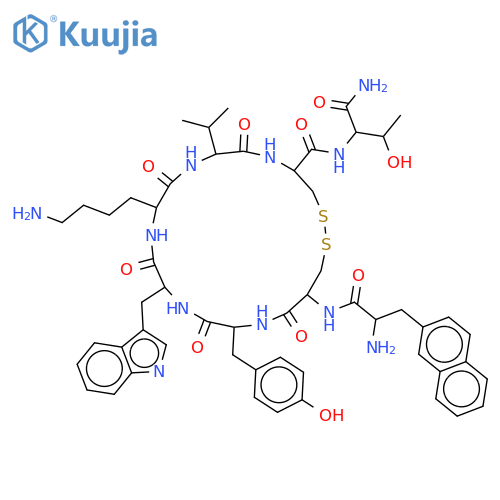 2-({19-2-amino-3-(naphthalen-2-yl)propanamido-10-(4-aminobutyl)-16-(4-hydroxyphenyl)methyl-13-(1H-indol-3-yl)methyl-6,9,12,15,18-pentaoxo-7-(propan-2-yl)-1,2-dithia-5,8,11,14,17-pentaazacycloicosan-4-yl}formamido)-3-hydroxybutanamide structure