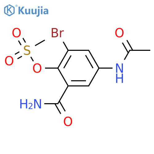 Benzamide, 5-(acetylamino)-3-bromo-2-[(methylsulfonyl)oxy]- structure