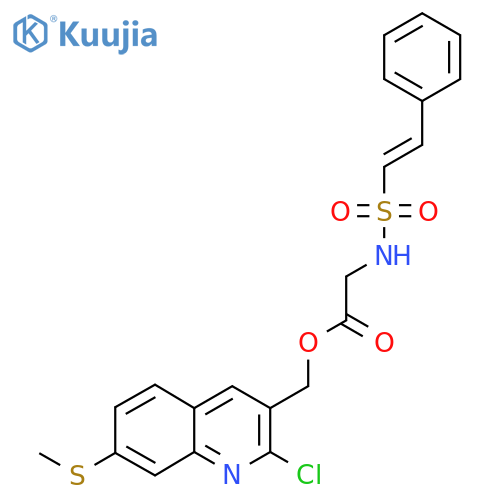 [2-Chloro-7-(methylsulfanyl)quinolin-3-yl]methyl 2-(2-phenylethenesulfonamido)acetate structure