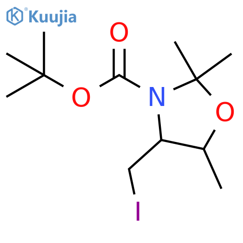 tert-butyl 4-(iodomethyl)-2,2,5-trimethyl-1,3-oxazolidine-3-carboxylate structure