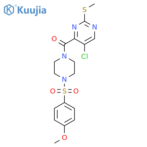 5-Chloro-4-[4-(4-methoxybenzenesulfonyl)piperazine-1-carbonyl]-2-(methylsulfanyl)pyrimidine structure