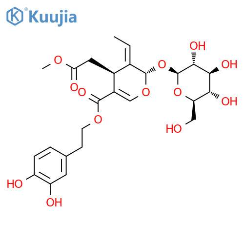 2H-Pyran-4-acetic acid,5-[[2-(3,4-dihydroxyphenyl)ethoxy]carbonyl]-3-ethylidene-2-(b-D-glucopyranosyloxy)-3,4-dihydro-,methyl ester, (2S,3E,4S)- (9CI) structure