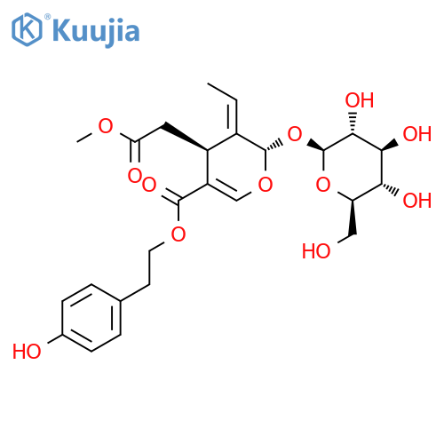 2H-Pyran-4-acetic acid,3-ethylidene-2-(b-D-glucopyranosyloxy)-3,4-dihydro-5-[[2-(4-hydroxyphenyl)ethoxy]carbonyl]-,methyl ester, (2S,3E,4S)- (9CI) structure