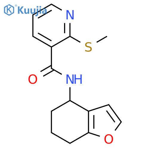 2-(methylsulfanyl)-N-(4,5,6,7-tetrahydro-1-benzofuran-4-yl)pyridine-3-carboxamide structure
