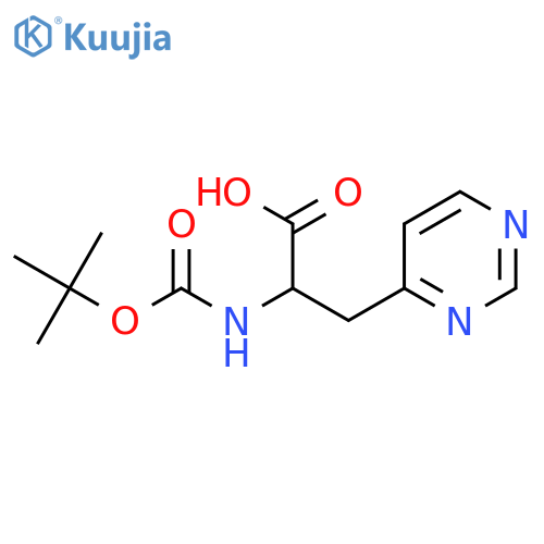 2-{(tert-butoxy)carbonylamino}-3-(pyrimidin-4-yl)propanoic acid structure