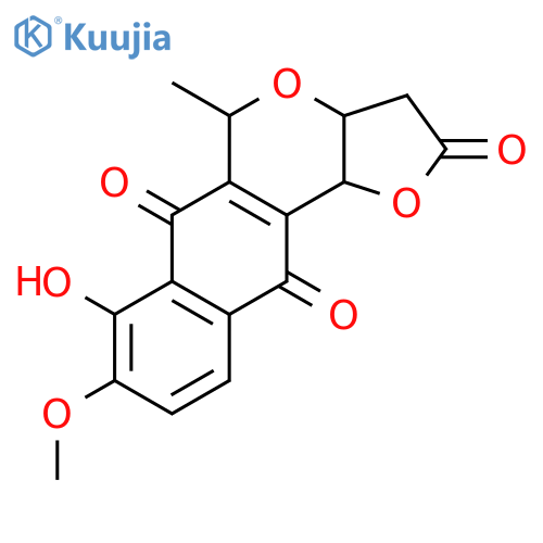 2H-Furo[3,2-b]naphtho[2,3-d]pyran-2,6,11-trione,3,3a,5,11b-tetrahydro-7-hydroxy-8-methoxy-5-methyl-, (3aR,5R,11bR)- structure