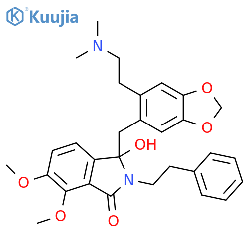 1H-Isoindol-1-one,3-[[6-[2-(dimethylamino)ethyl]-1,3-benzodioxol-5-yl]methyl]-2,3-dihydro-3-hydroxy-6,7-dimethoxy-2-(2-phenylethyl)-(9CI) structure