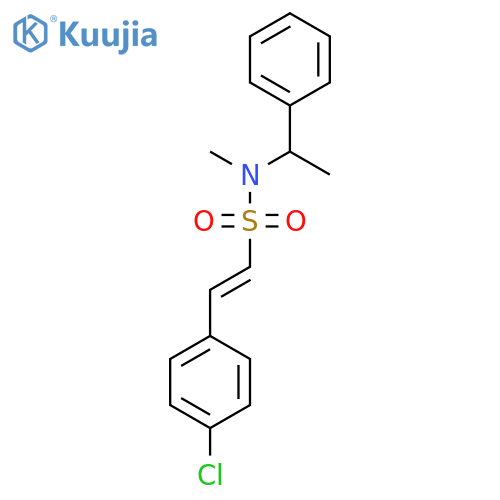 2-(4-chlorophenyl)-N-methyl-N-(1-phenylethyl)ethene-1-sulfonamide structure