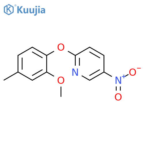 Pyridine, 2-(2-methoxy-4-methylphenoxy)-5-nitro- structure