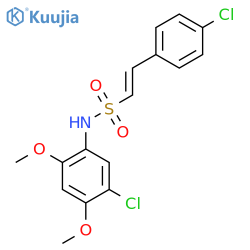 N-(5-chloro-2,4-dimethoxyphenyl)-2-(4-chlorophenyl)ethene-1-sulfonamide structure