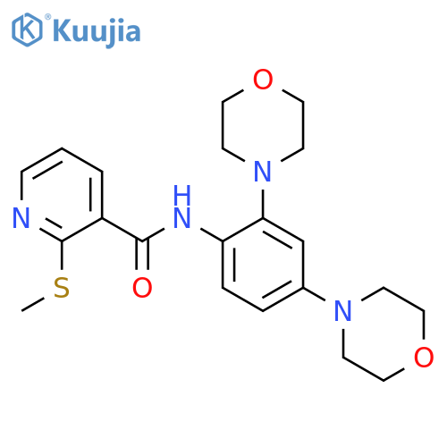 N-[2,4-bis(morpholin-4-yl)phenyl]-2-(methylsulfanyl)pyridine-3-carboxamide structure