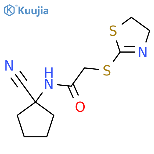N-(1-cyanocyclopentyl)-2-(4,5-dihydro-1,3-thiazol-2-ylsulfanyl)acetamide structure