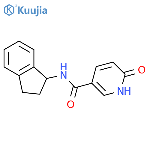 N-(2,3-dihydro-1H-inden-1-yl)-6-hydroxypyridine-3-carboxamide structure