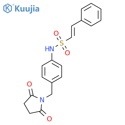 N-{4-[(2,5-dioxopyrrolidin-1-yl)methyl]phenyl}-2-phenylethene-1-sulfonamide structure