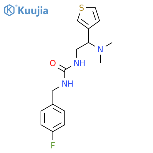 3-[2-(dimethylamino)-2-(thiophen-3-yl)ethyl]-1-[(4-fluorophenyl)methyl]urea structure