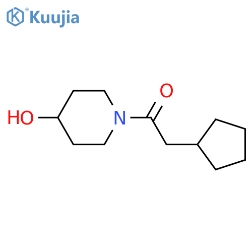 2-Cyclopentyl-1-(4-hydroxypiperidin-1-yl)ethan-1-one structure