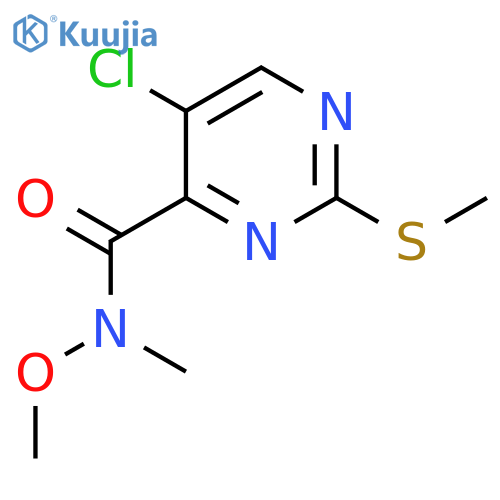 5-chloro-N-methoxy-N-methyl-2-(methylsulfanyl)pyrimidine-4-carboxamide structure