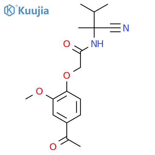 2-(4-acetyl-2-methoxyphenoxy)-N-(1-cyano-1,2-dimethylpropyl)acetamide structure