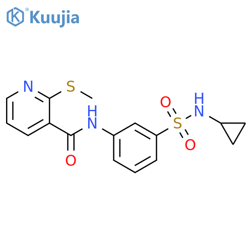 3-Pyridinecarboxamide, N-[3-[(cyclopropylamino)sulfonyl]phenyl]-2-(methylthio)- structure
