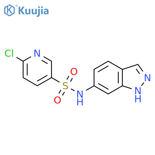 6-chloro-N-(1H-indazol-6-yl)pyridine-3-sulfonamide structure