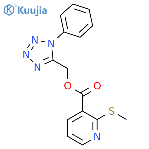 (1-phenyl-1H-1,2,3,4-tetrazol-5-yl)methyl 2-(methylsulfanyl)pyridine-3-carboxylate structure