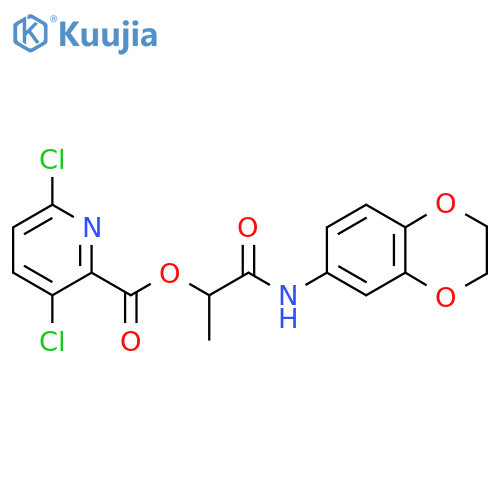 1-[(2,3-Dihydro-1,4-benzodioxin-6-YL)carbamoyl]ethyl 3,6-dichloropyridine-2-carboxylate structure