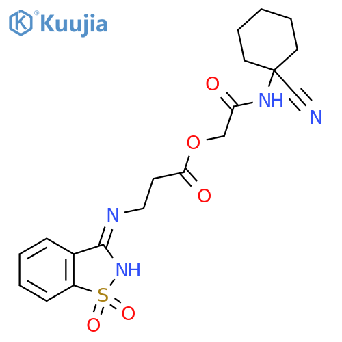 [(1-Cyanocyclohexyl)carbamoyl]methyl 3-[(1,1-dioxo-1lambda6,2-benzothiazol-3-yl)amino]propanoate structure
