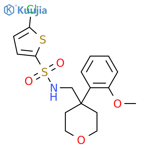 5-chloro-N-{4-(2-methoxyphenyl)oxan-4-ylmethyl}thiophene-2-sulfonamide structure