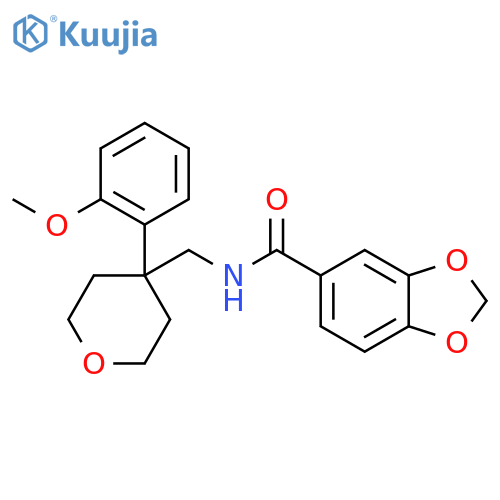 N-{[4-(2-methoxyphenyl)oxan-4-yl]methyl}-2H-1,3-benzodioxole-5-carboxamide structure