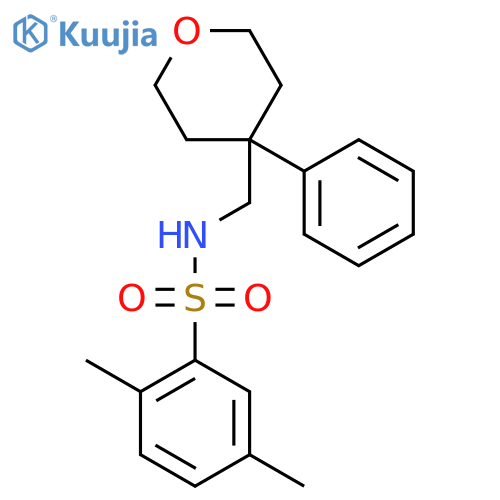 2,5-dimethyl-N-[(4-phenyloxan-4-yl)methyl]benzene-1-sulfonamide structure