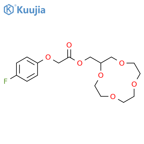 Acetic acid, (4-fluorophenoxy)-, 1,4,7,10-tetraoxacyclododec-2-ylmethylester structure