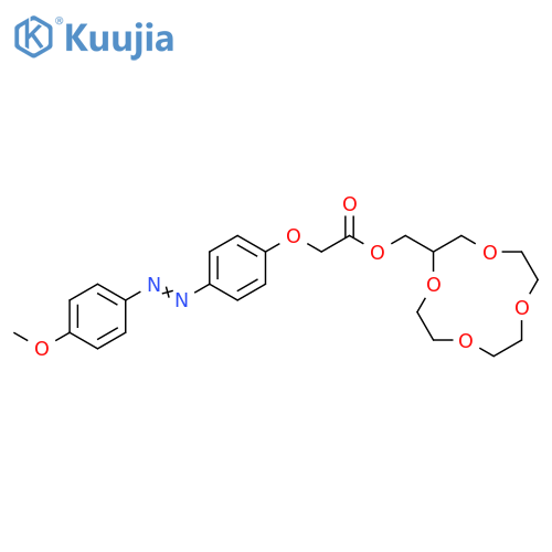 Acetic acid, [4-[(4-methoxyphenyl)azo]phenoxy]-,1,4,7,10-tetraoxacyclododec-2-ylmethyl ester structure