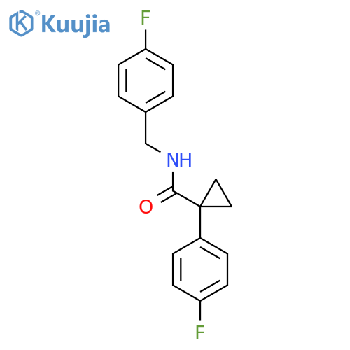 1-(4-fluorophenyl)-N-[(4-fluorophenyl)methyl]cyclopropane-1-carboxamide structure