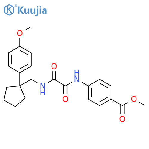 methyl 4-[({[1-(4-methoxyphenyl)cyclopentyl]methyl}carbamoyl)formamido]benzoate structure