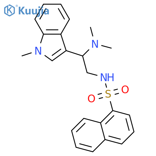 N-2-(dimethylamino)-2-(1-methyl-1H-indol-3-yl)ethylnaphthalene-1-sulfonamide structure