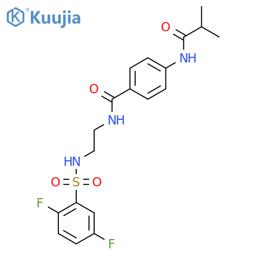 N-[2-(2,5-difluorobenzenesulfonamido)ethyl]-4-(2-methylpropanamido)benzamide structure
