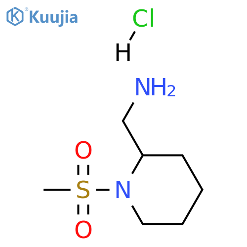 (1-methanesulfonylpiperidin-2-yl)methanamine hydrochloride structure