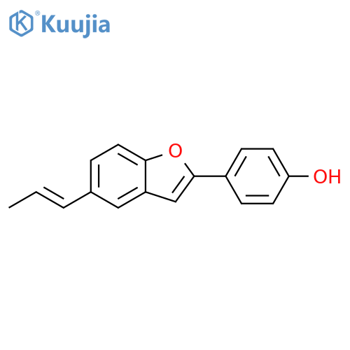 Phenol, 4-[5-(1E)-1-propen-1-yl-2-benzofuranyl]- structure