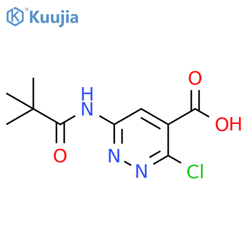 3-chloro-6-(2,2-dimethylpropanoylamino)pyridazine-4-carboxylic acid structure
