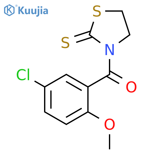 (5-Chloro-2-methoxy-phenyl)-(2-thioxo-thiazolidin-3-yl)-methanone structure