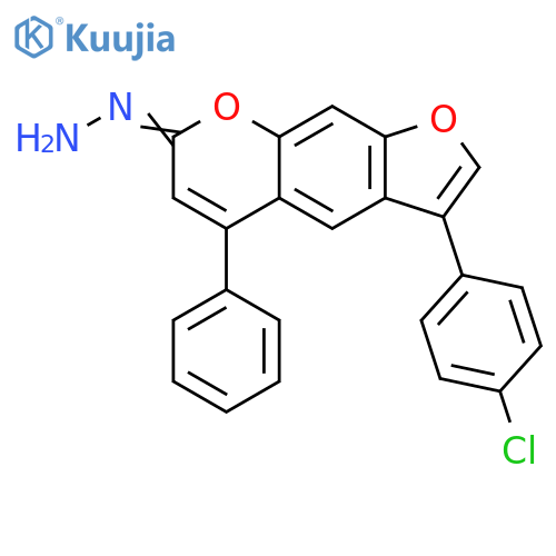 [3-(4-Chloro-phenyl)-5-phenyl-furo[3,2-g]chromen-7-ylidene]-hydrazine structure