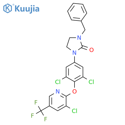 1-benzyl-3-(3,5-dichloro-4-{[3-chloro-5-(trifluoromethyl)pyridin-2-yl]oxy}phenyl)imidazolidin-2-one structure