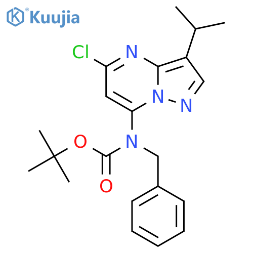 Tert-Butyl benzyl(5-chloro-3-isopropylpyrazolo[1,5-a]pyrimidin-7-yl)carbamate structure