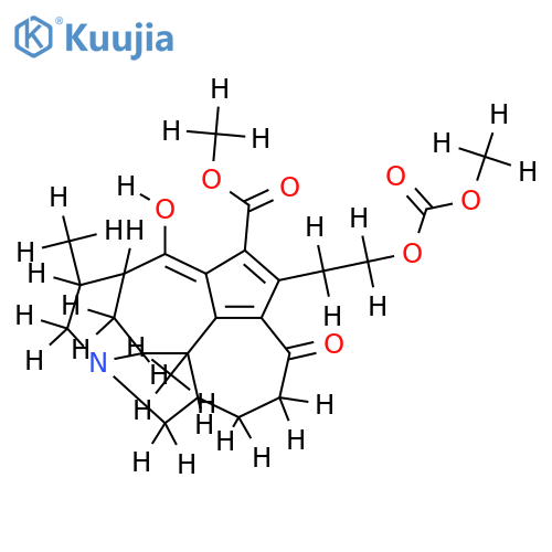 methyl (6aS,11R,12bS)-5,6,6a,7,9,10,11,12,12a,12b-decahydro-13-hydroxy-3-{2-[(methoxycarbonyl)oxy]ethyl}-10,12b-dimethyl-4-oxo-4H-11,1-(metheno)azuleno[4,5-a]indolizine-2-carboxylate structure