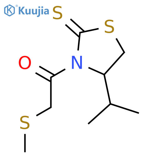 2-Thiazolidinethione, 4-(1-methylethyl)-3-[(methylthio)acetyl]-, (S)- structure