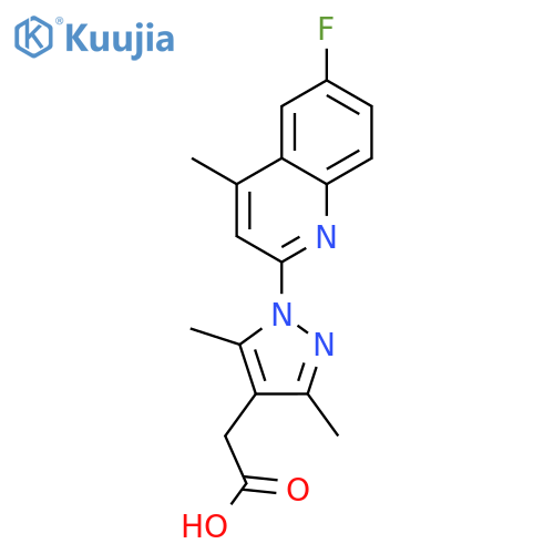 1H-Pyrazole-4-aceticacid, 1-(6-fluoro-4-methyl-2-quinolinyl)-3,5-dimethyl- structure